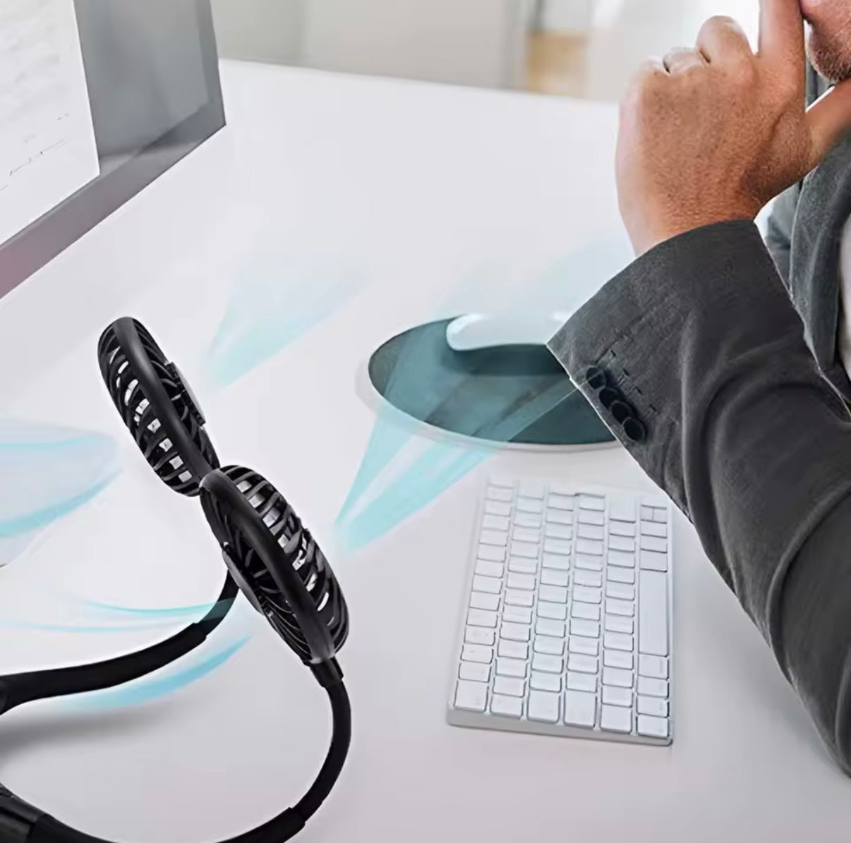 Ventilateur de Cou Sans Pales – Fraîcheur 360°