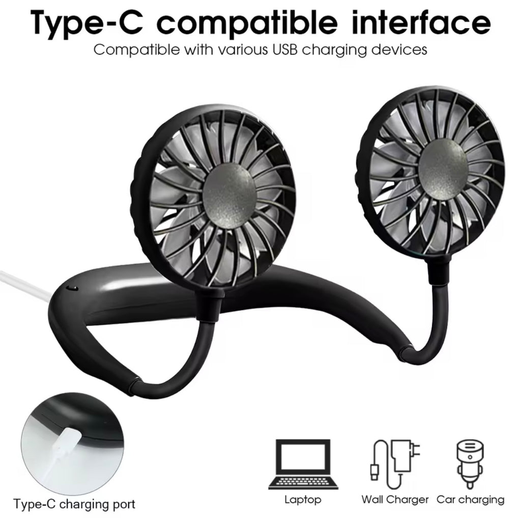 Ventilateur de Cou Sans Pales – Fraîcheur 360°